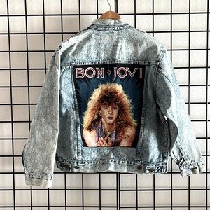 Bon Jovi Bootleg Acidwash 80s Jacket